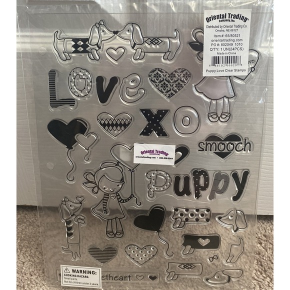Oriental Trading Other - Clear Stamps Puppy Love Dachshund Weenie Dog Sweetheart Valentine 24 pieces‎